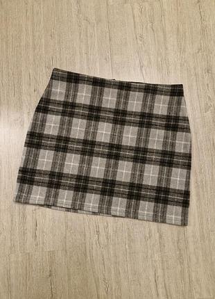 Тепла спідниця в клітинку великого розміру