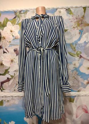 Платье халат в полоску 100% вискоза  l