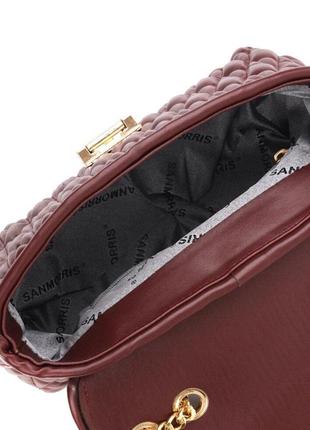 Стильная сумка сумочка бордовая на цепочке стеганная эко кожа 7187129 фото