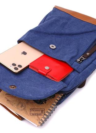Сумка слинг рюкзак маленький синий мужской текстильный 7221844 фото