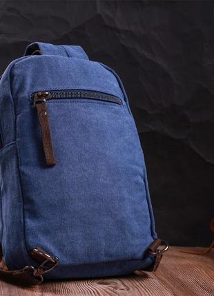 Сумка слинг рюкзак маленький синий мужской текстильный 7221848 фото