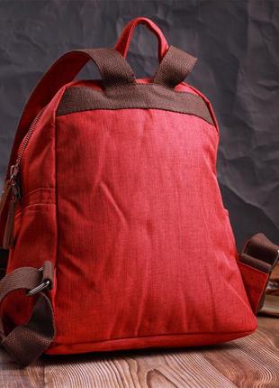 Красный яркий рюкзак тканевый текстильный 7222454 фото