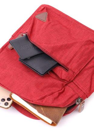 Красный яркий рюкзак тканевый текстильный 7222456 фото