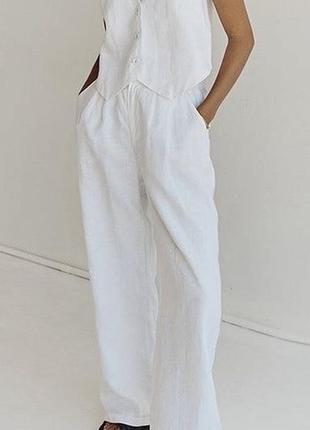 Брюки лляні штани zara