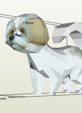 Paperkhan сборная модель фигура пазл фигура собака пёс паперкрафт papercraft подарочный набор сувернир игрушка