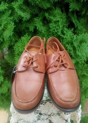 Туфли мужские топсайдеры новые из натуральной кожи, размер _44