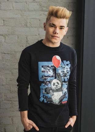 Світшот без начосу custom wear criminal panda чорний