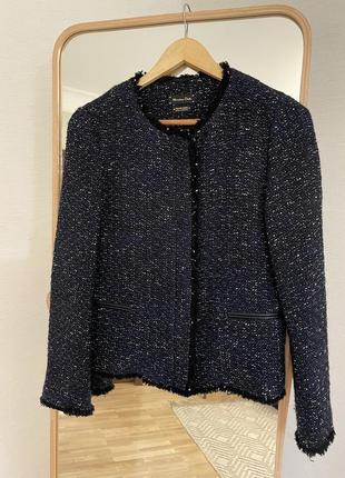 Твидовый жакет massimo dutti