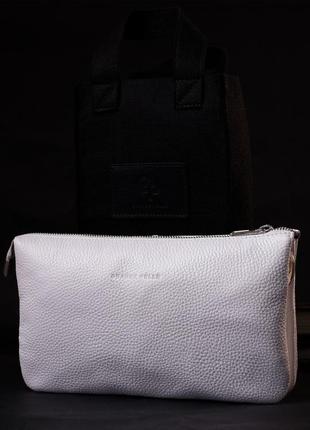 Клатч белый на плечо кожаный премиум качество ручная работа украина 7116359 фото