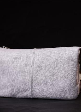 Клатч белый на плечо кожаный премиум качество ручная работа украина 7116353 фото