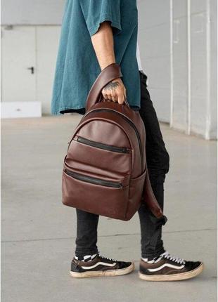 Рюкзак коричневый мужской большой для ноутбука кожа эко 725058020m2 фото