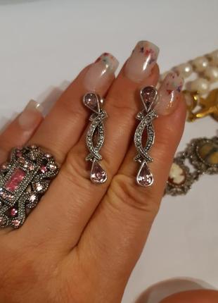 Сережки avon американський вінтаж, аметистові крістали