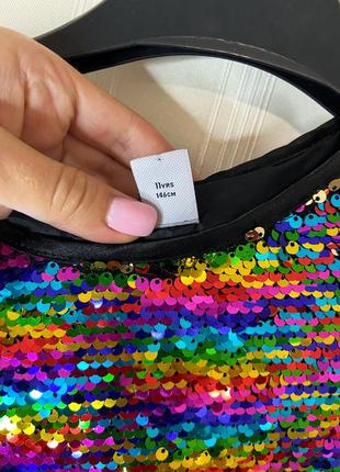 Яркое праздничное платье в пайетках для девочки 11 лет 146 см tu kids