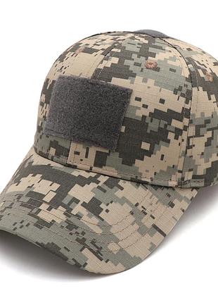 Тактическая мужская бейсболка рип-стоп пиксель кепка с липучкой велкро / velcro для военных