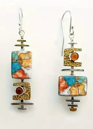 Серьги в бохо этно стиле цветные