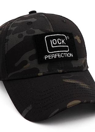 Тактическая мужская бейсболка черный мультикам glock кепка глок