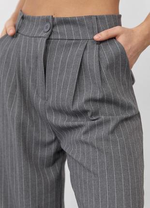 Женские брюки в полоску - серый цвет, l (есть размеры)4 фото
