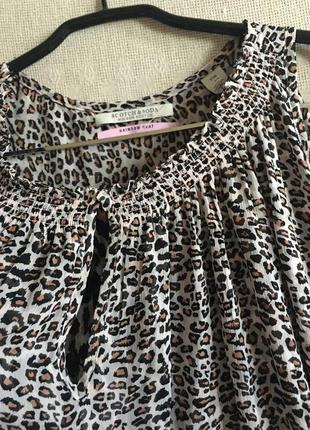 Нова двошарова блуза-розлітайка леопардовий принт віскоза4 фото
