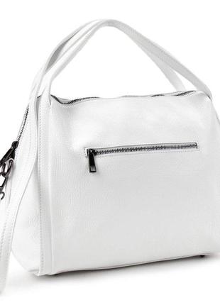 Кожаная мягкая белая сумка италия 71041w2 фото