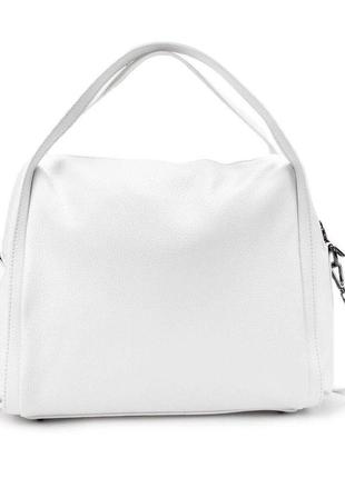 Кожаная мягкая белая сумка италия 71041w5 фото