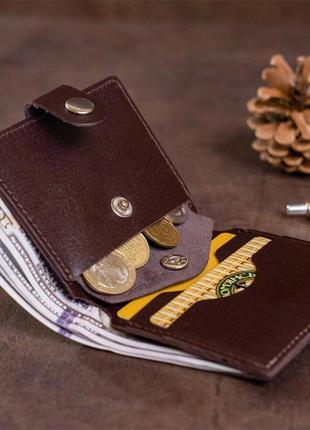 Портмоне коричневое вертикальное карман для монет 7162183 фото