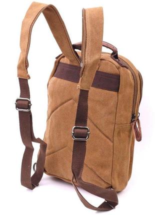 Рюкзак светлый коричневый унисекс стильный ткань текстиль 7212572 фото