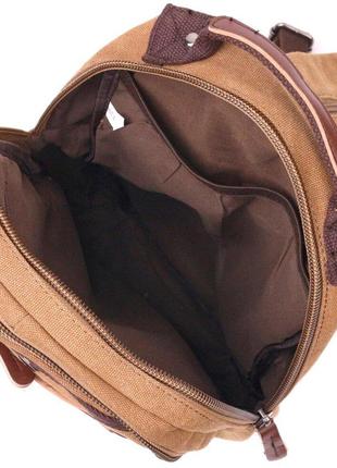 Рюкзак светлый коричневый унисекс стильный ткань текстиль 7212577 фото