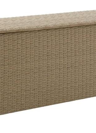 Короб ящик ( штучний ротанг) з коліщатками і гідравлічної кришкою 133 см натура, daymart