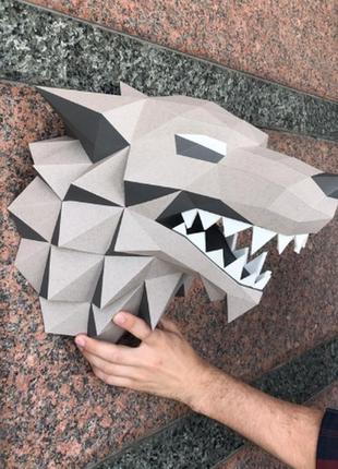 Paperkhan конструктор із картону 3d фігура вовк собака паперкрафт papercraft подарунковий набір сувернір іграшка