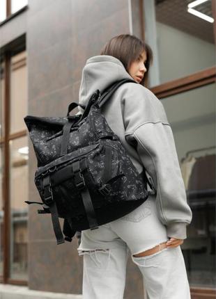 Рюкзак рол sambag rolltop double чорний принт
