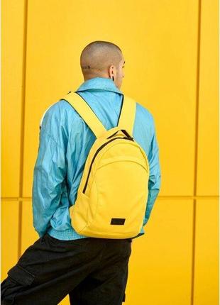 Чоловічий рюкзак жовтий шкіра еко стильний 725000028m