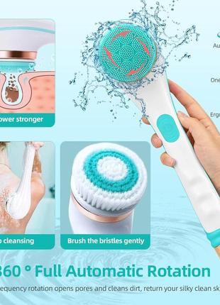 Электрическая щетка для тела, перезаряжаемая электрическая щетка для тела с длинной...