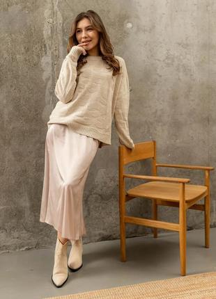 Женский джемпер со спущенным плечом размеры: 42 – 48