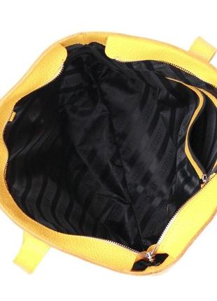 Желтая кожаная большая сумка шоппер длинные ручки 7163587 фото