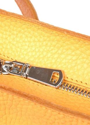 Желтая кожаная большая сумка шоппер длинные ручки 7163585 фото