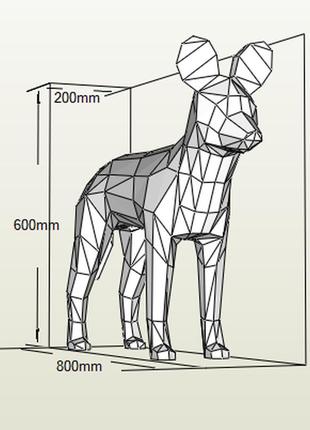 Paperkhan конструктор із картону 3d фігура собака пес паперкрафт papercraft подарунковий набір сувернір іграшка