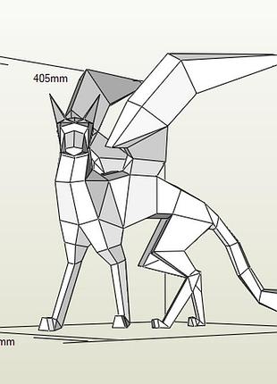 Paperkhan сборная модель фигура пазл фигура собака пёс паперкрафт papercraft подарочный набор сувернир игрушка