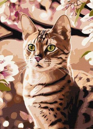 Картина по номерам идейка котенок в саду ©art_selena_ua 40х40см kho6513 набор для росписи по цифрам