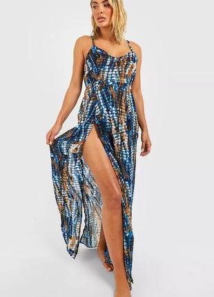 Boohoo xl нова сукня пляжна з розрізами, шифон