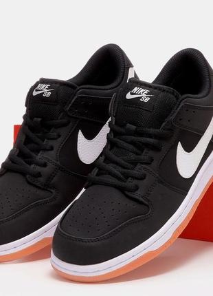 Кроссовки nike sb dunk black white, мужские кроссовки, найк данк6 фото