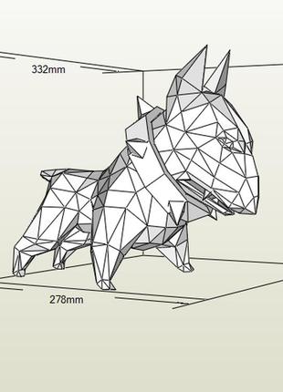 Paperkhan збірна модель фігура пазл 3d фігура собака пес паперкрафт papercraft подарунковий набір сувернір іграшка