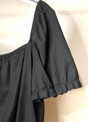 Xl летний топ на резинках блузка черная резинка короткий рукав7 фото