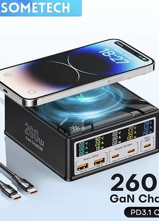Asometech 260w pd3.1 gan - мощная зарядная станция