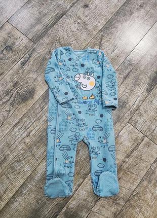 Чоловічок флісовий, сліп, peppa pig, р. 12-18міс., 80-86, довжина 70см