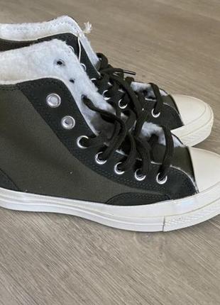Кеды converse 36 хаки зимние теплые