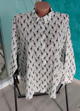 Сорочка котон, оверсайз, подовжена h&m