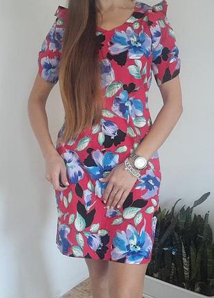 Классное сарафан платье цветочное принт новое новое короткое мини трендовое стильное модное платье