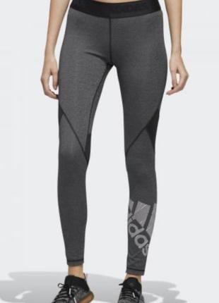 Серые спортивные лосины adidas леггинсы для фитнеса alphaskin badge of sport леггинсы для спорта adidas