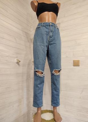 Высокие плотные джинсы l-xl от известного бренда