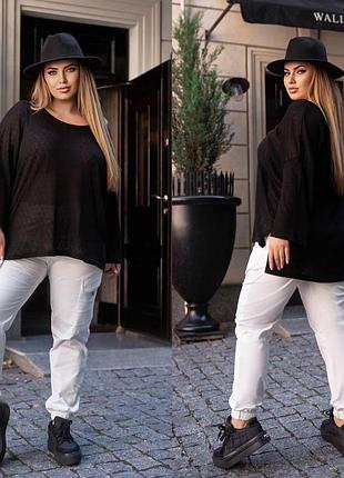 Костюм женский с туникой 434 чёрно-белый